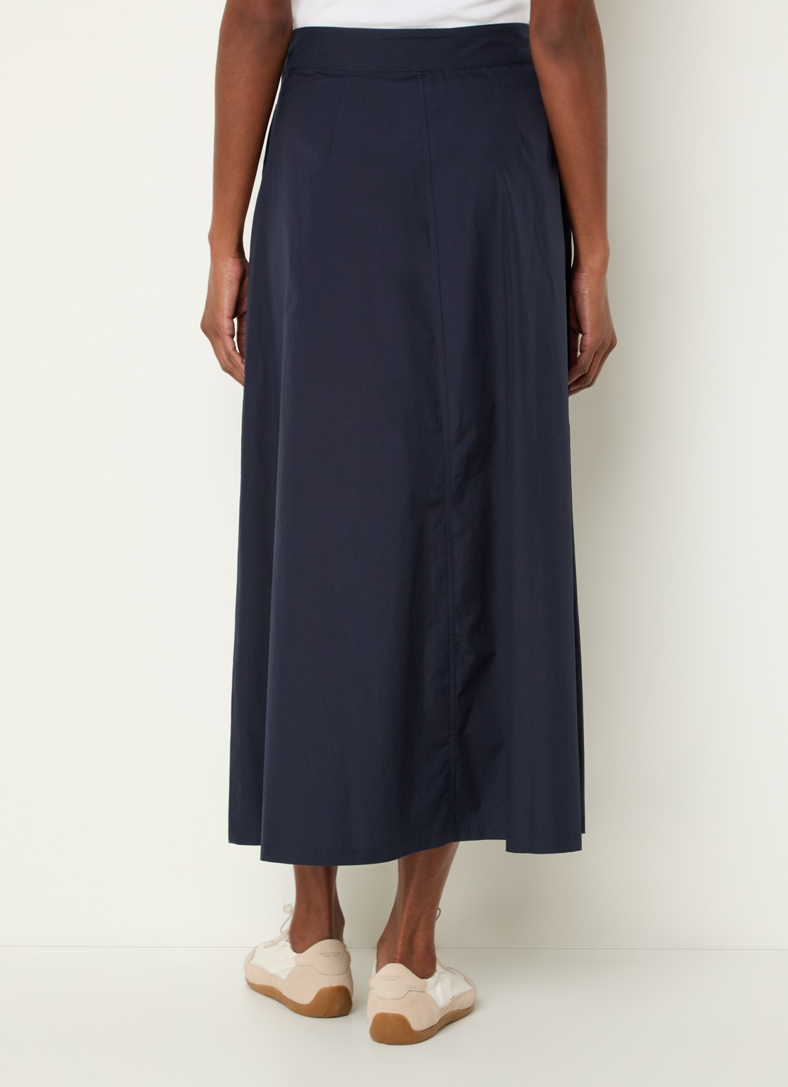 Pennyblack Gonna midi rok met steekzakken - achterkant donkerblauw