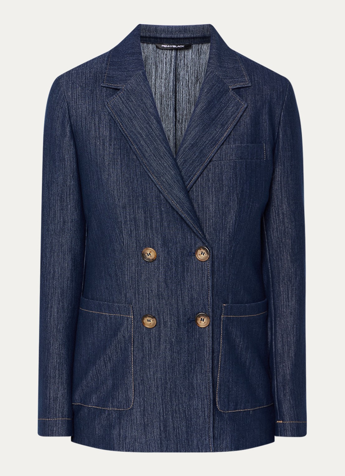 Pennyblack Iliade double-breasted blazer met opgestikte zakken - voorkant 3 donkerblauw