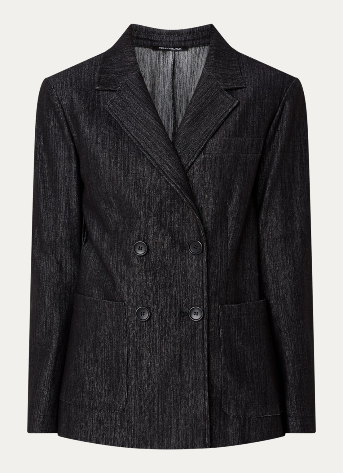 Pennyblack Iliade double-breasted blazer met opgestikte zakken - voorkant zwart