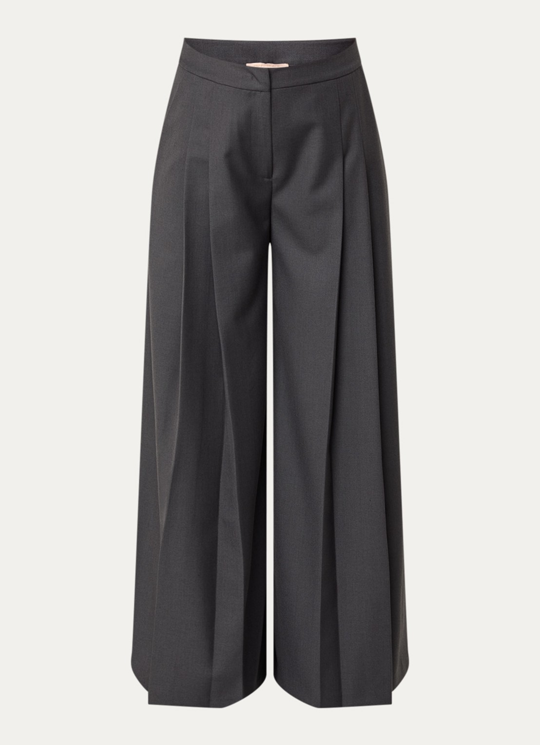 Pennyblack Ittita high waist wide fit pantalon met plooidetail - voorkant 2 donkergrijs
