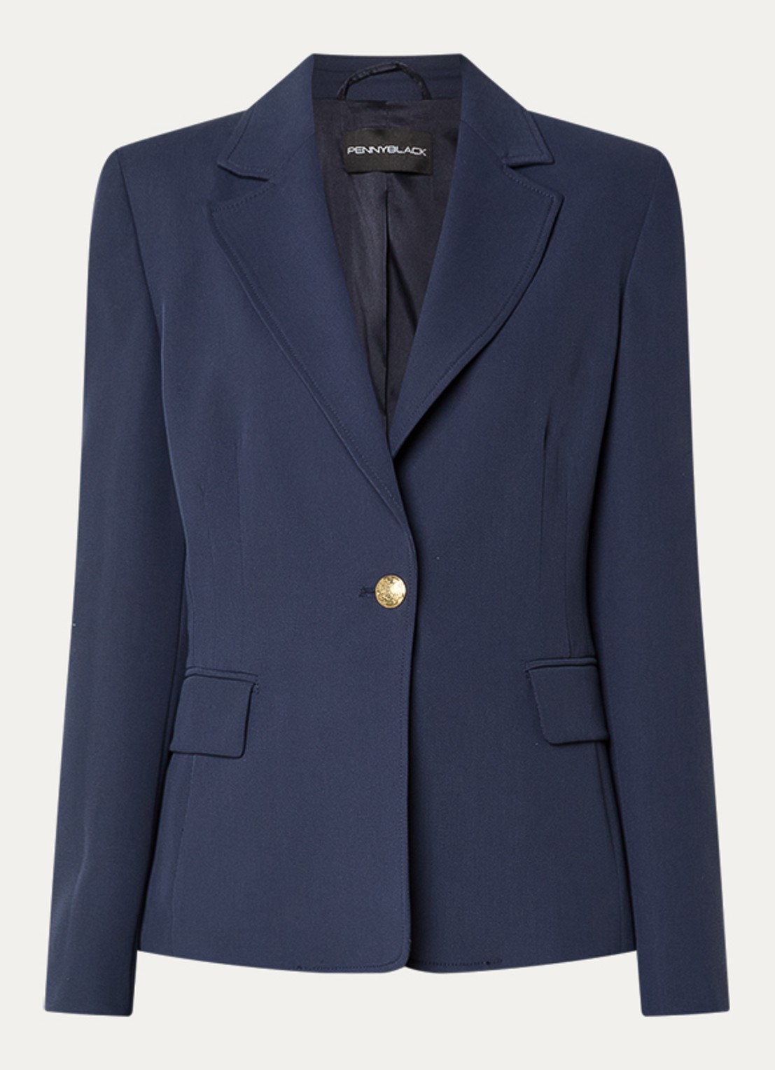 Pennyblack Labile blazer met klepzakken - voorkant 2 donkerblauw
