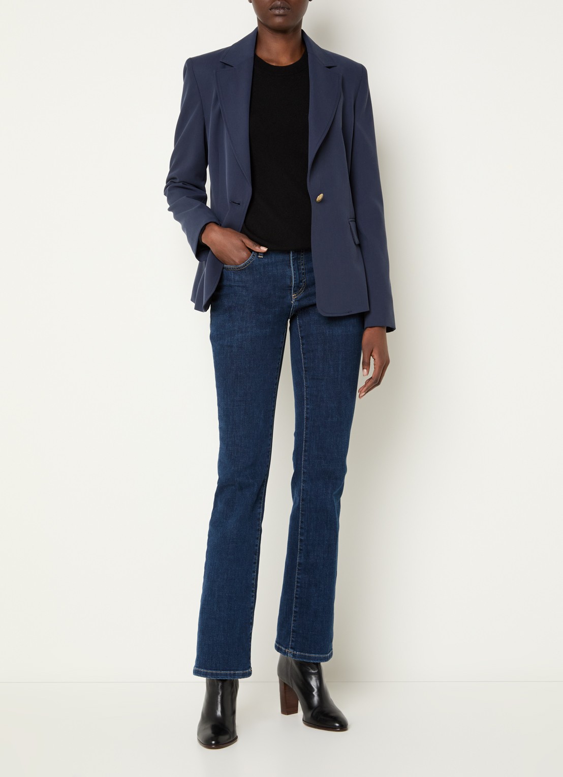 Pennyblack Labile blazer met klepzakken - voorkant 3 donkerblauw