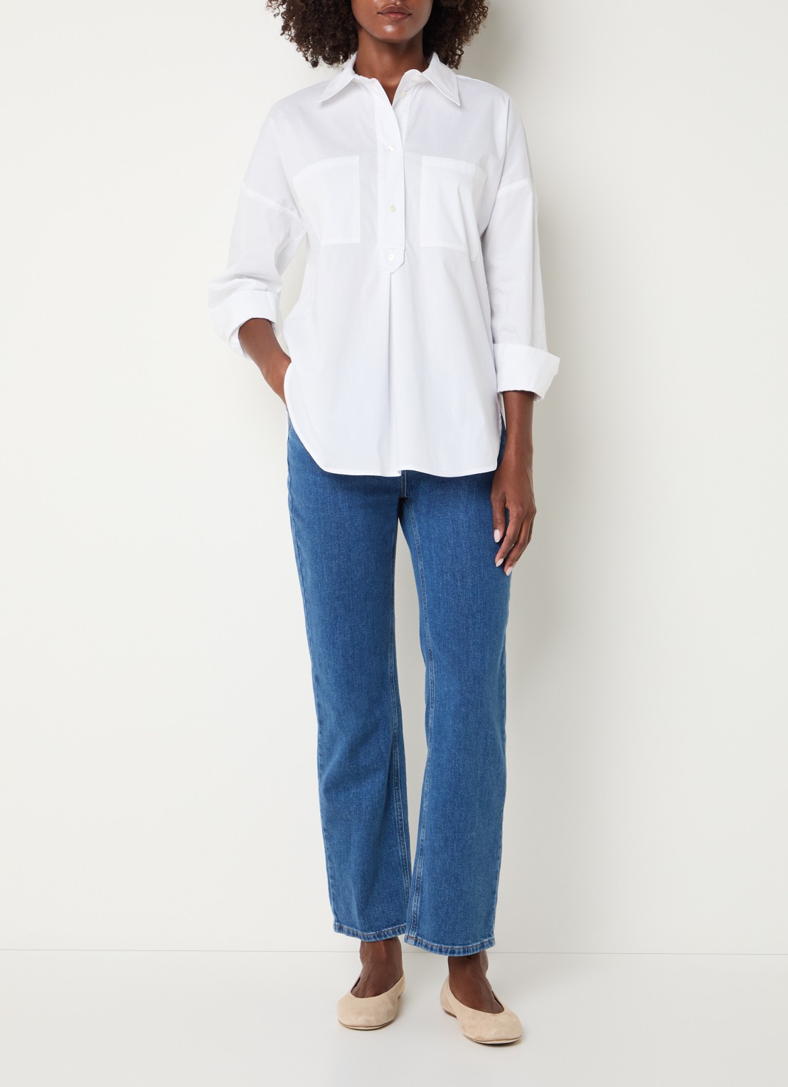 Pennyblack Macina blouse met borstzakken - voorkant 3 wit