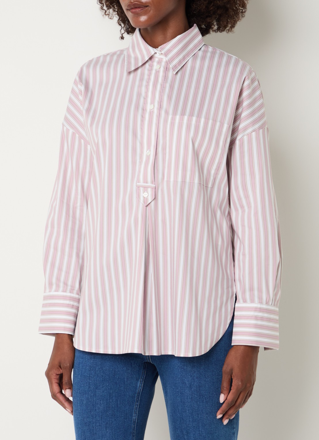 Pennyblack Macina blouse met borstzakken - detail oudroze
