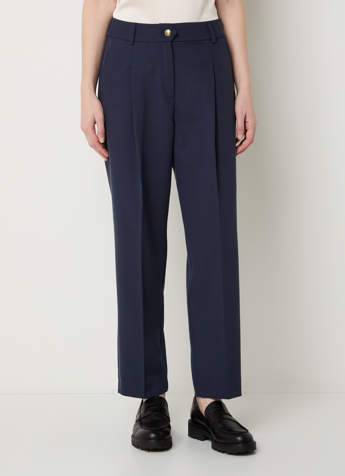 Pennyblack Madia high waist straight fit pantalon met steekzakken - detail 3 royalblauw