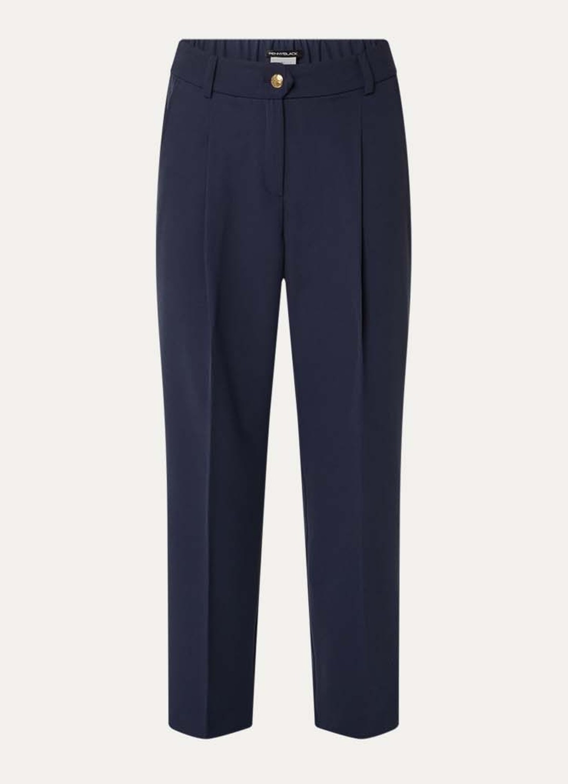 Pennyblack Madia high waist straight fit pantalon met steekzakken - voorkant royalblauw