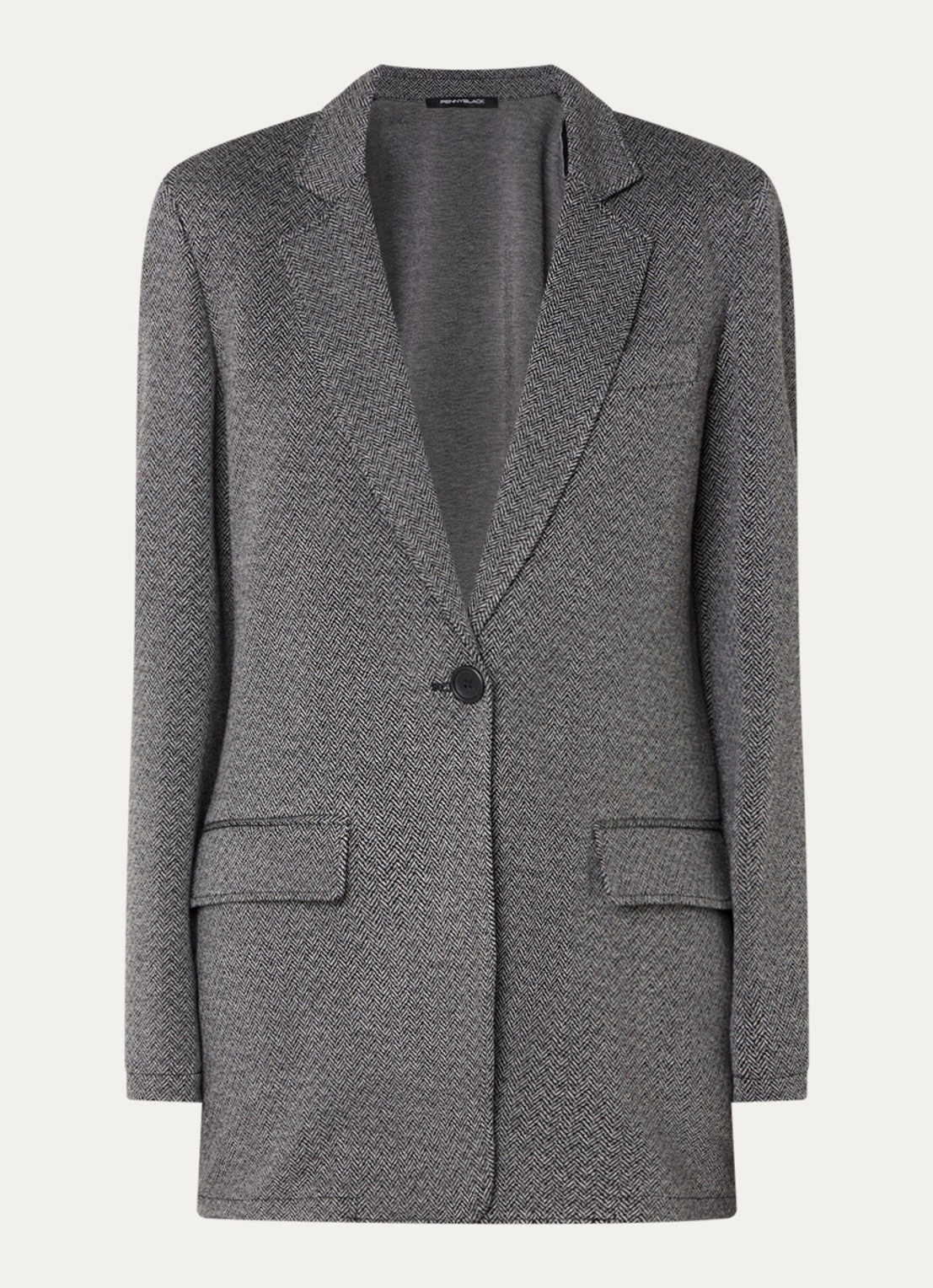 Pennyblack Mania gemêleerde blazer met schoudervulling - voorkant grijsmele