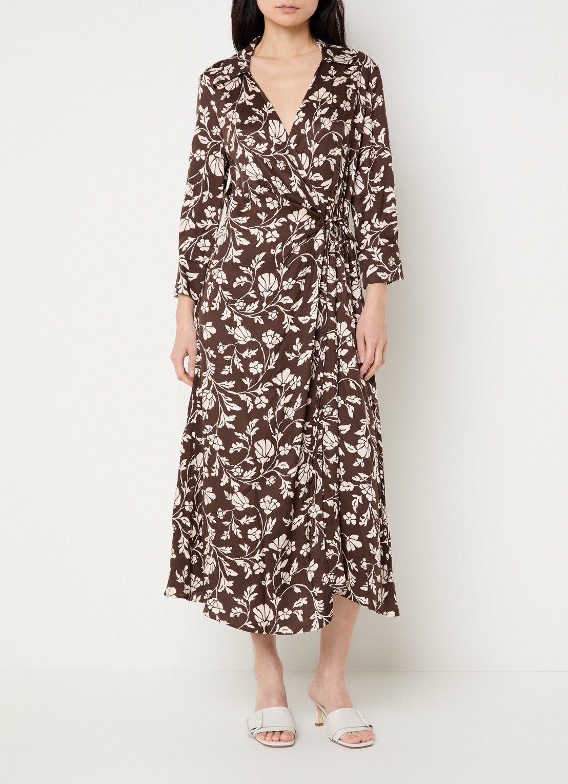 Pennyblack  Midi jurk met bloemenprint - detail 4 bruin