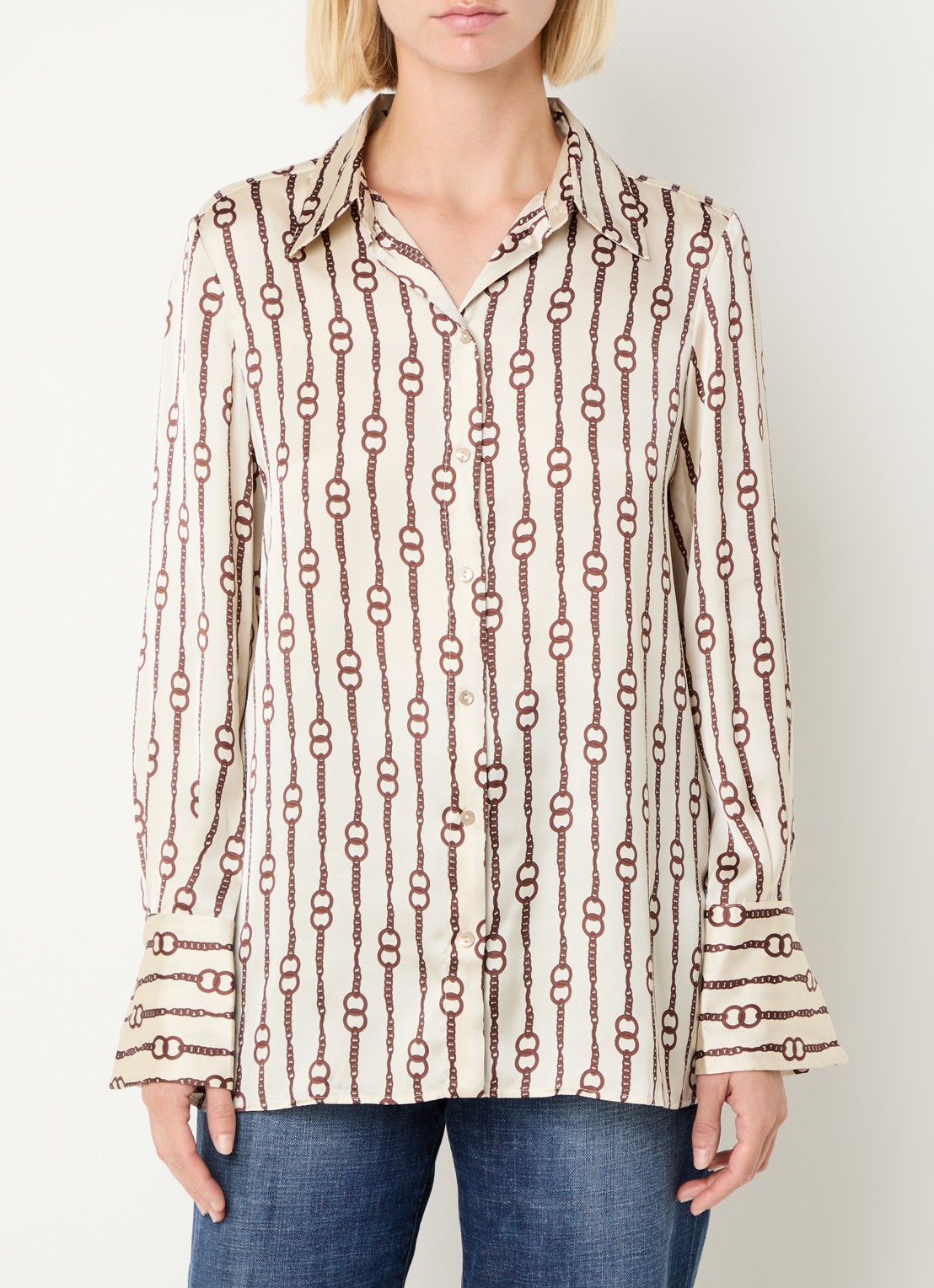 Pennyblack Partout blouse met print - detail gebroken wit