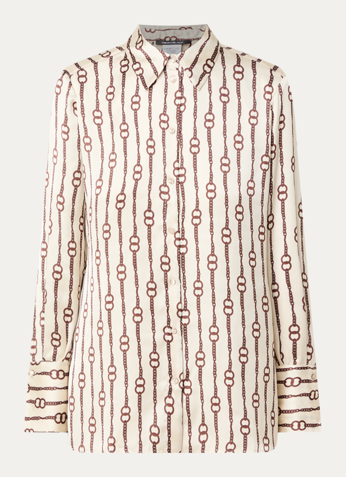 Pennyblack Partout blouse met print - voorkant 3 gebroken wit