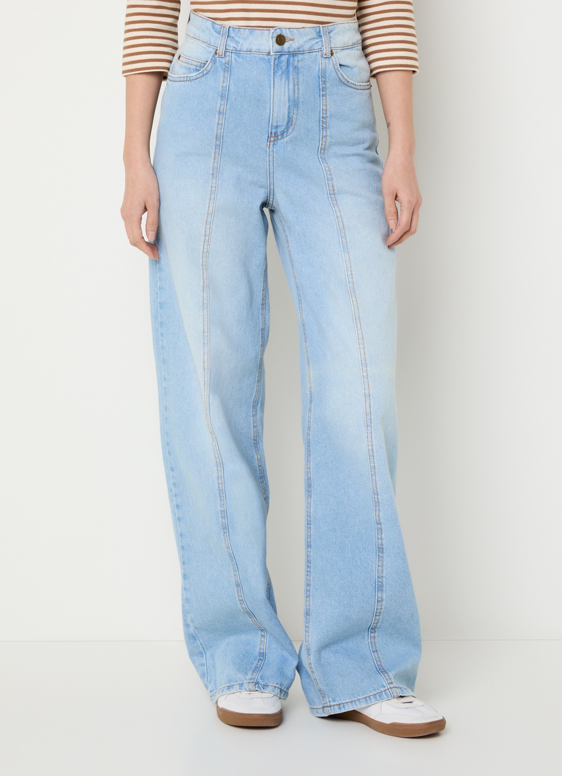 Pennyblack Puddle high waist loose fit jeans met lichte wassing - detail 2 indigo