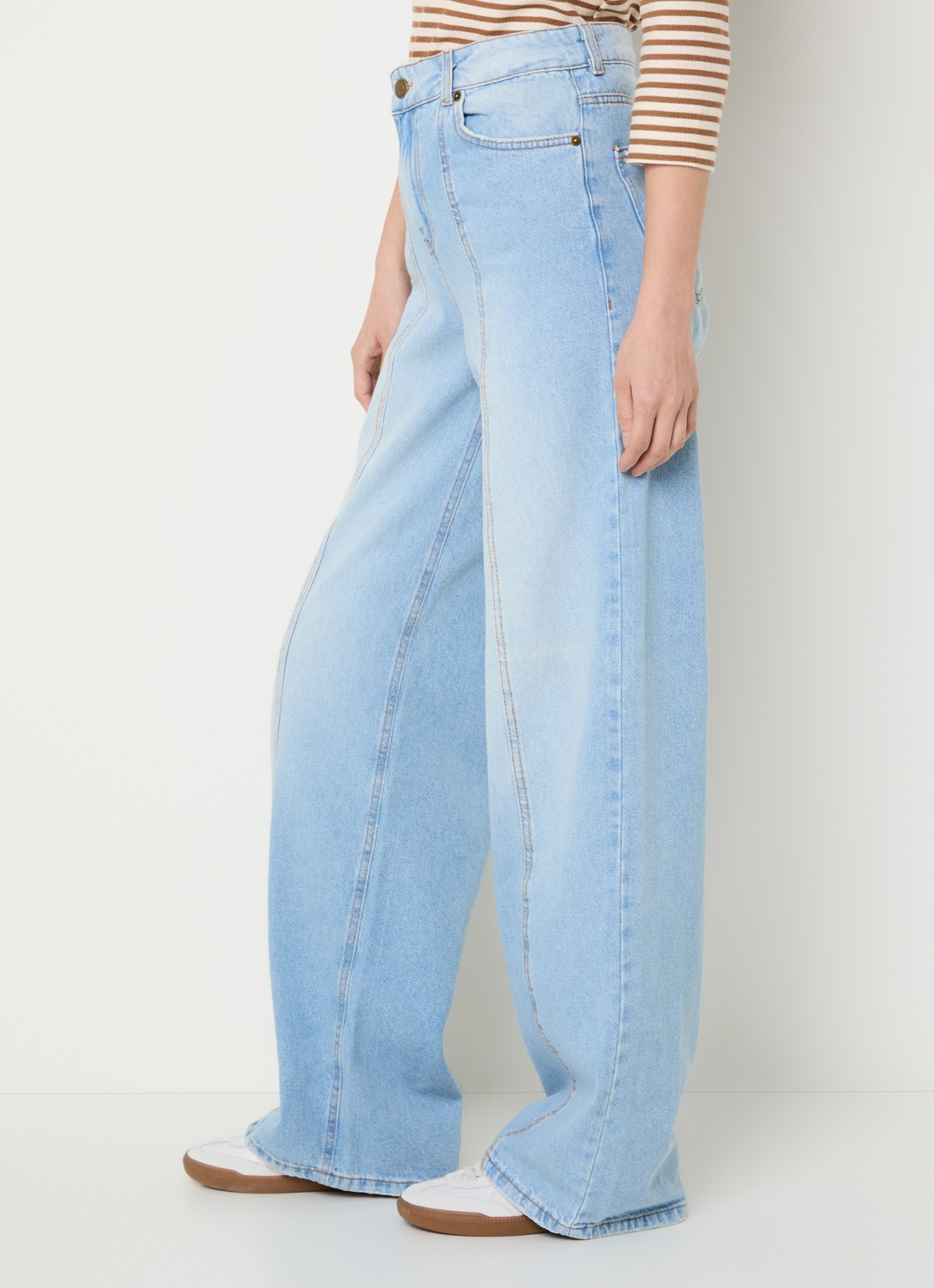 Pennyblack Puddle high waist loose fit jeans met lichte wassing - detail 3 indigo