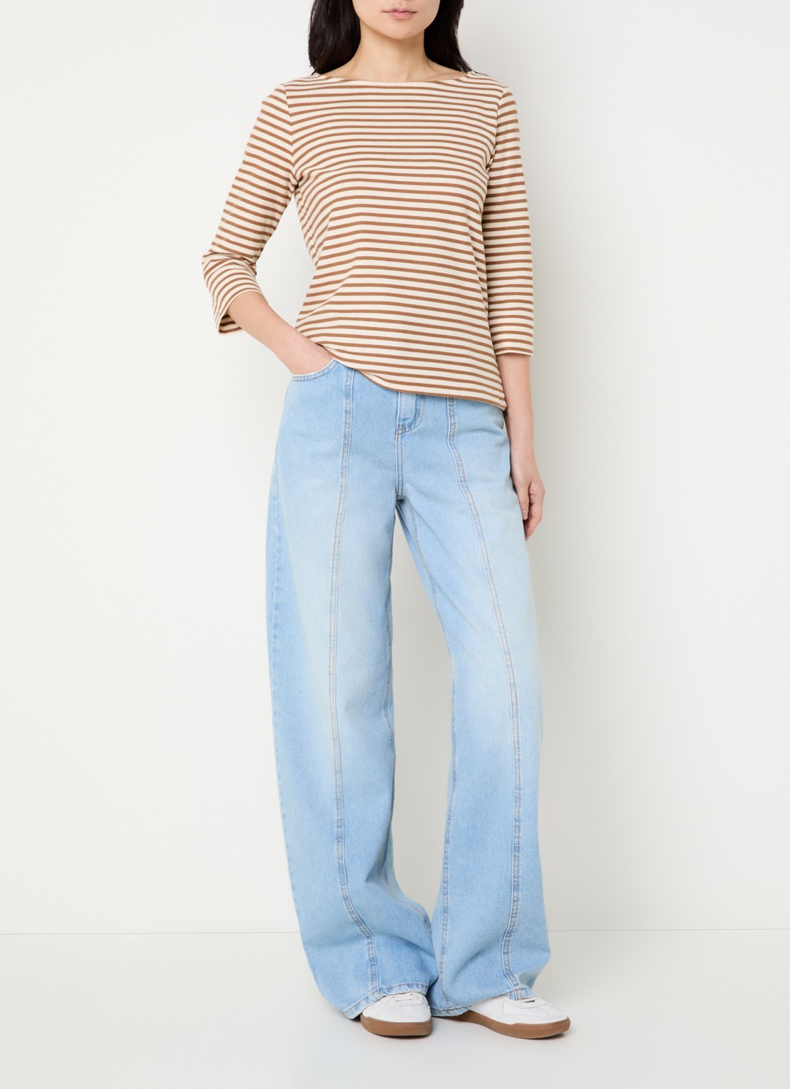Pennyblack Puddle high waist loose fit jeans met lichte wassing - voorkant 5 indigo
