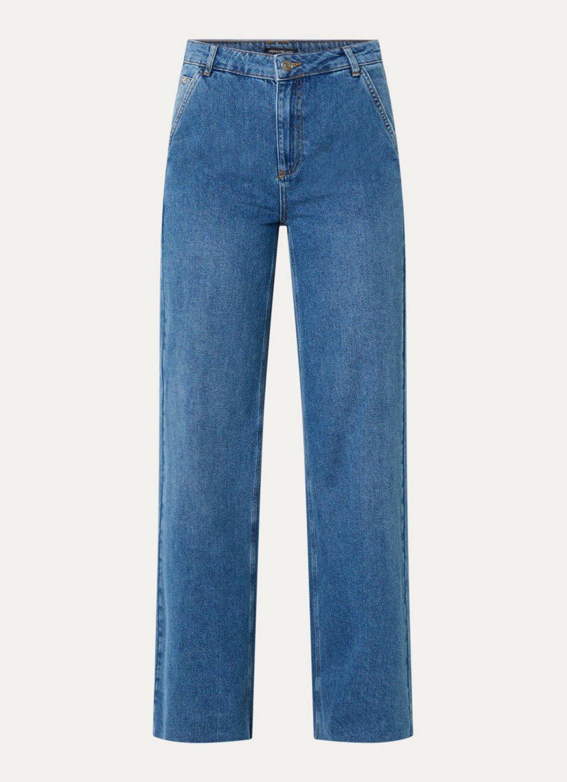 Pennyblack Puddle high waist wide leg jeans met medium wassing - voorkant 3 indigo