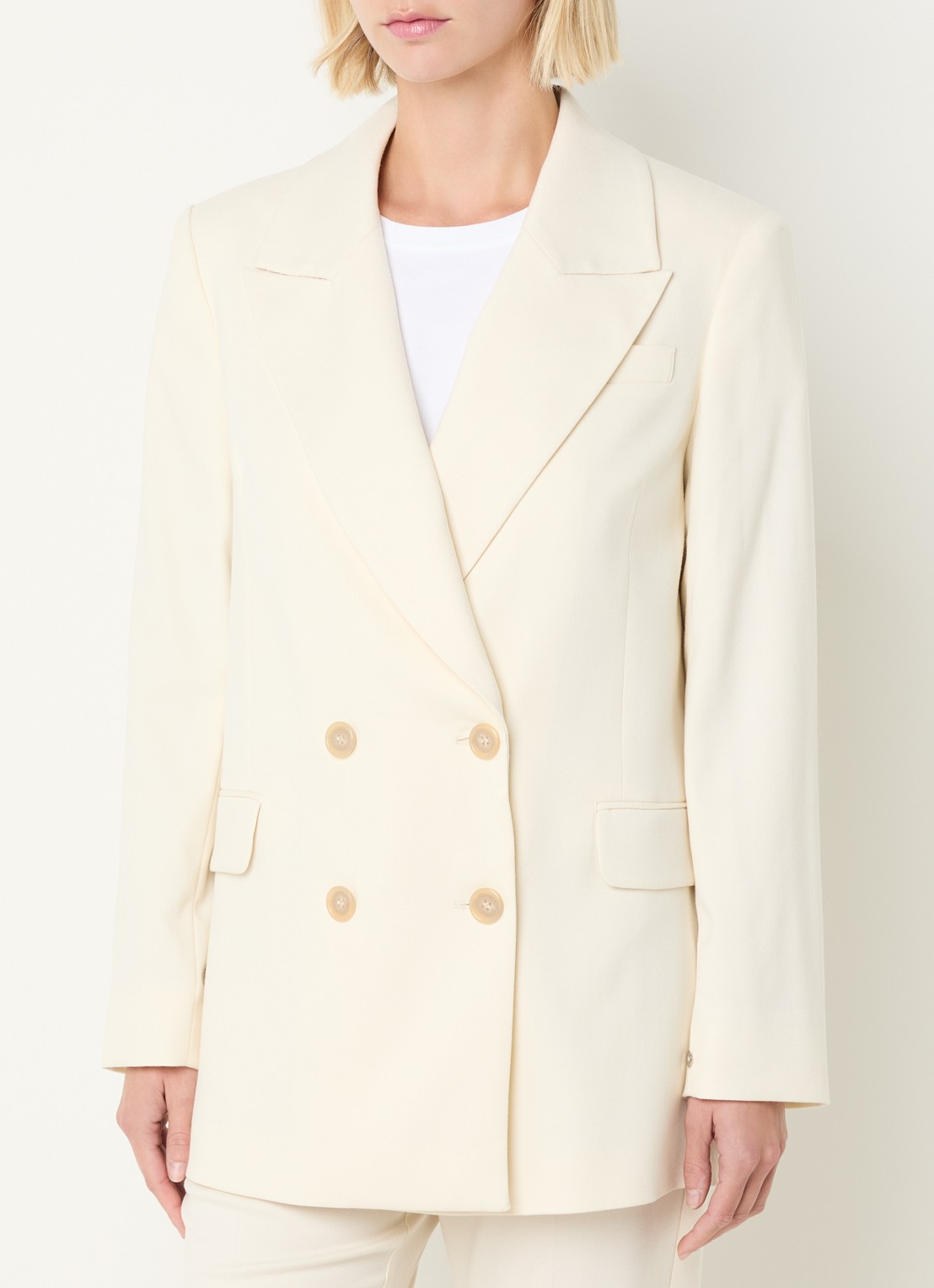 Pennyblack Raduno double-breasted blazer met klepzakken - detail 4 gebroken wit