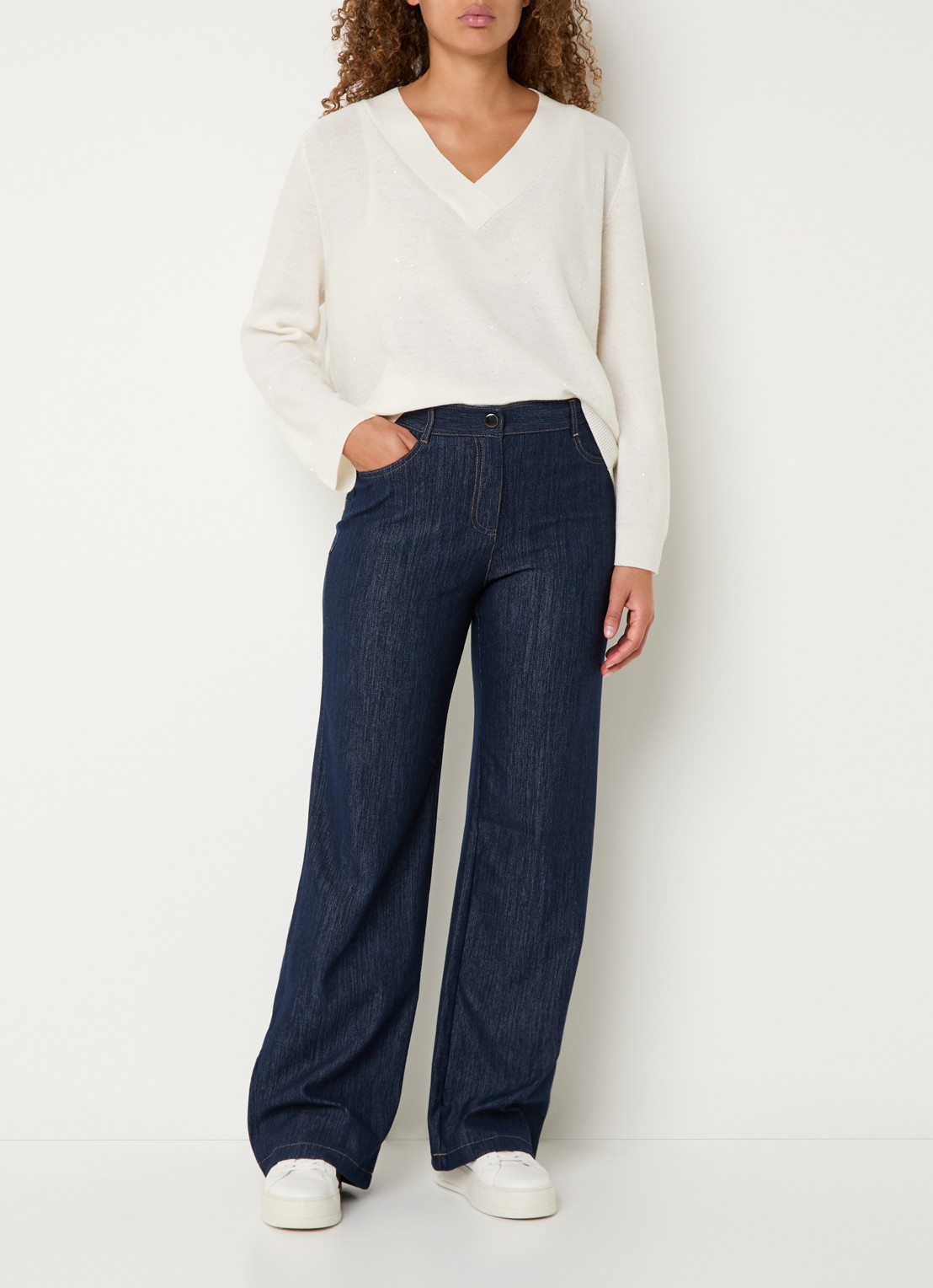 Pennyblack Ragtime high waist wide leg jeans met stretch - voorkant 5 indigo