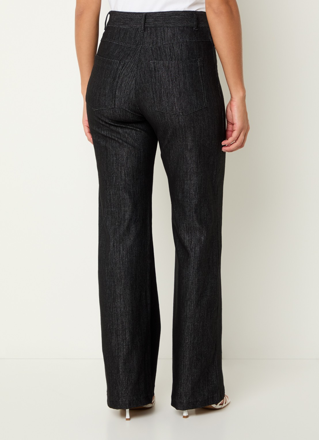 Pennyblack Ragtime high waist wide leg jeans met stretch - achterkant 3 zwart