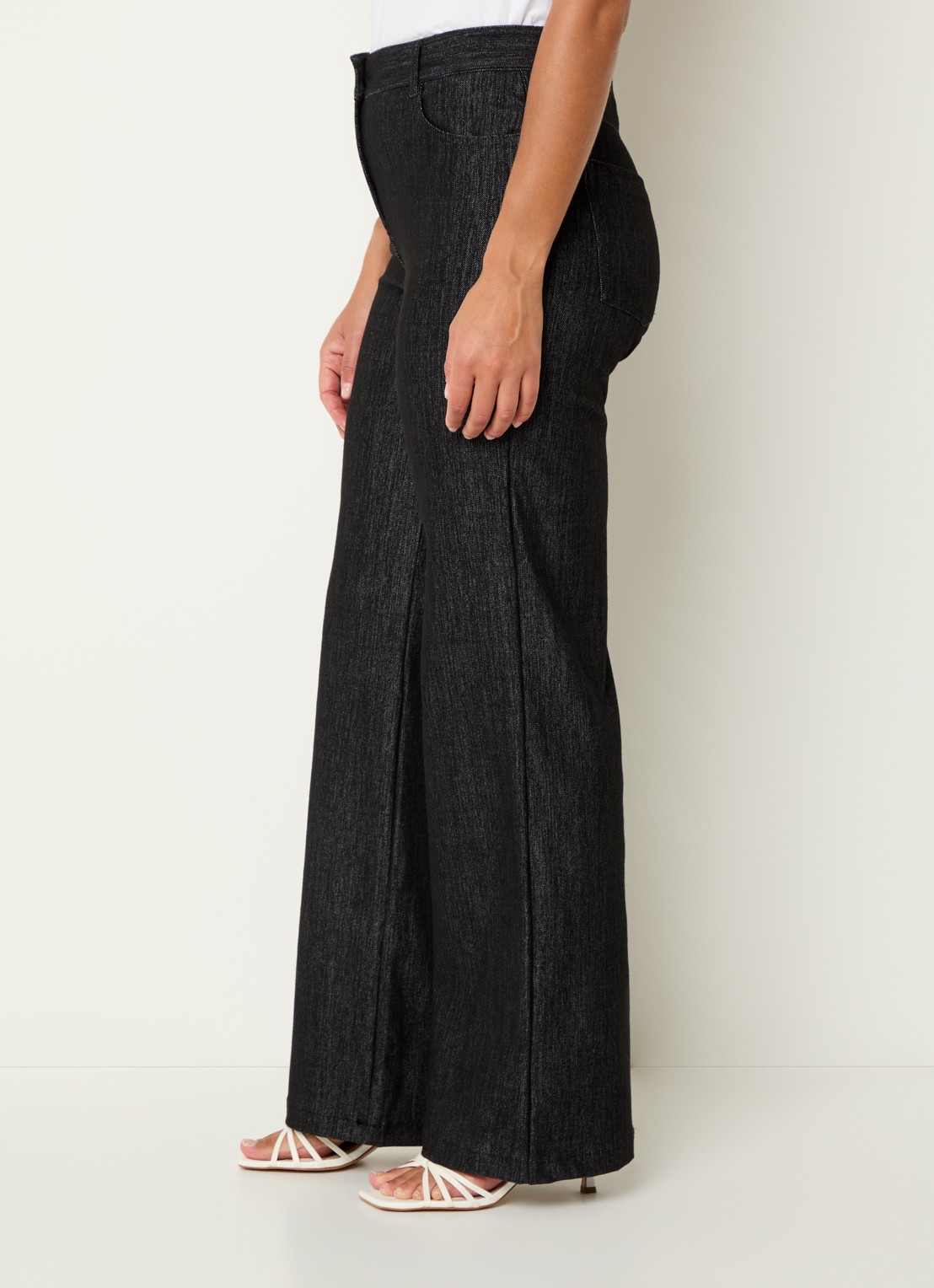 Pennyblack Ragtime high waist wide leg jeans met stretch - detail 5 zwart
