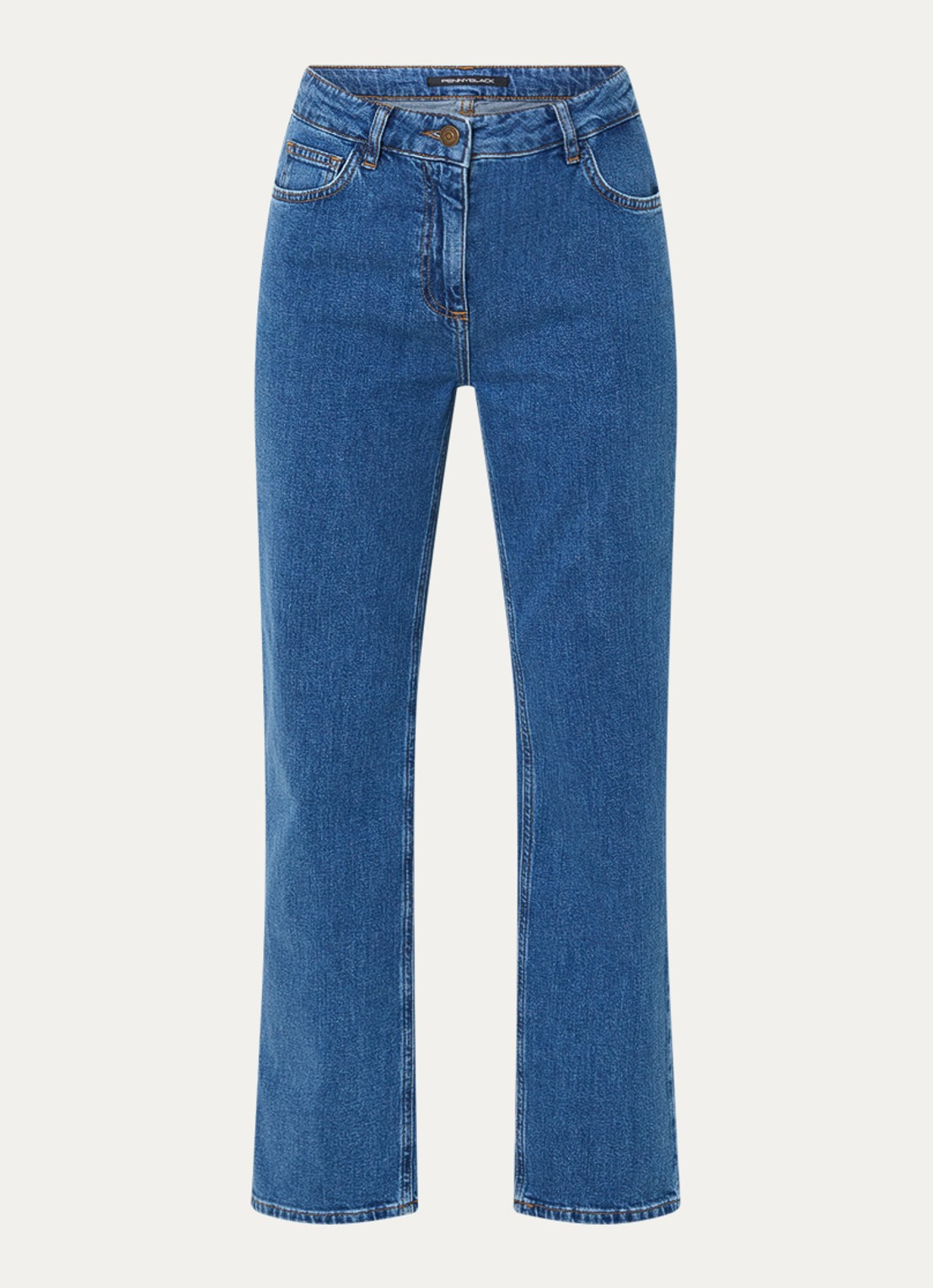 Pennyblack Regular high waist cropped slim fit jeans met medium wassing - voorkant 3 blauw