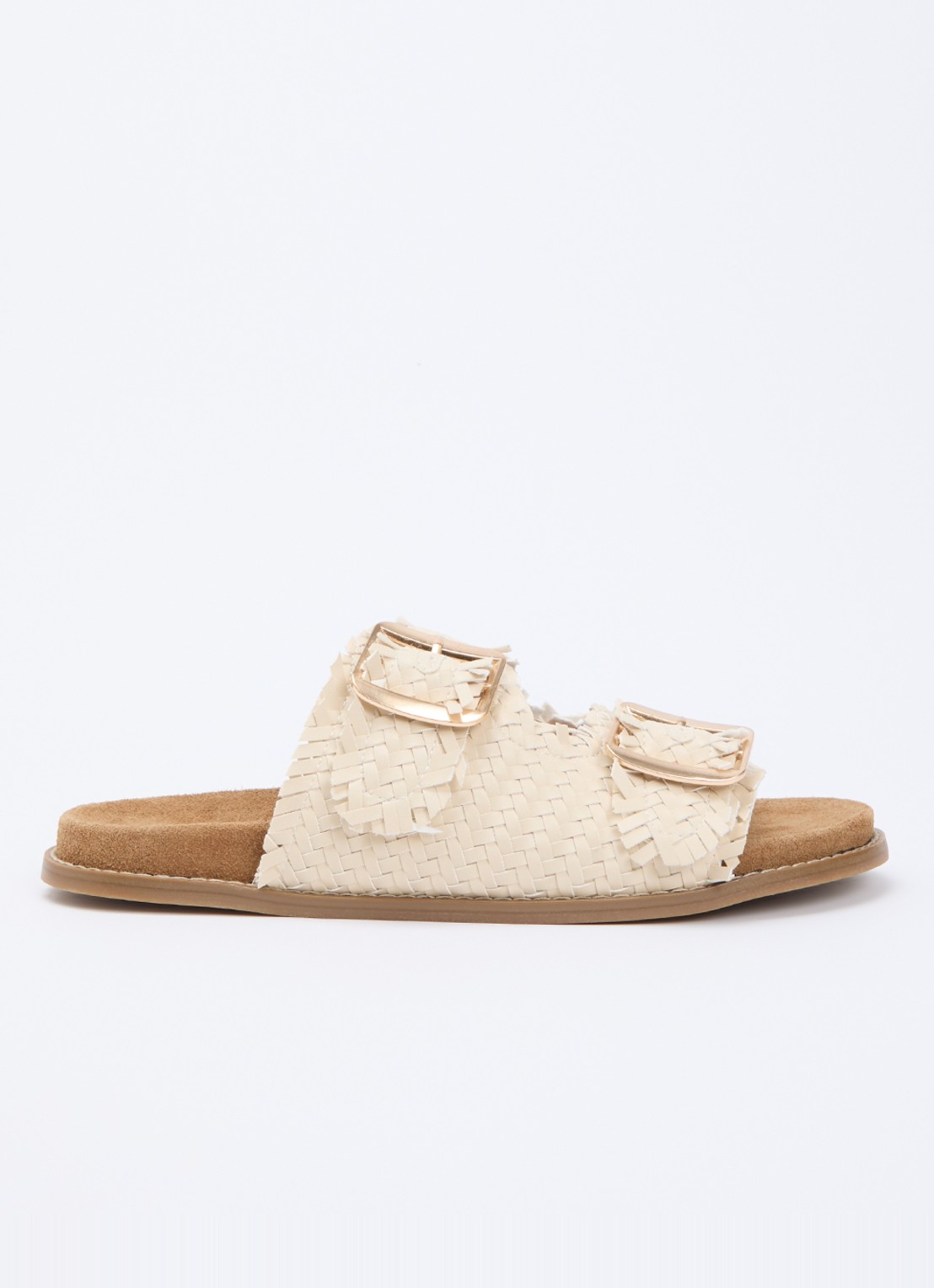 Pennyblack sandaal met gevlochten detail - voorkant creme