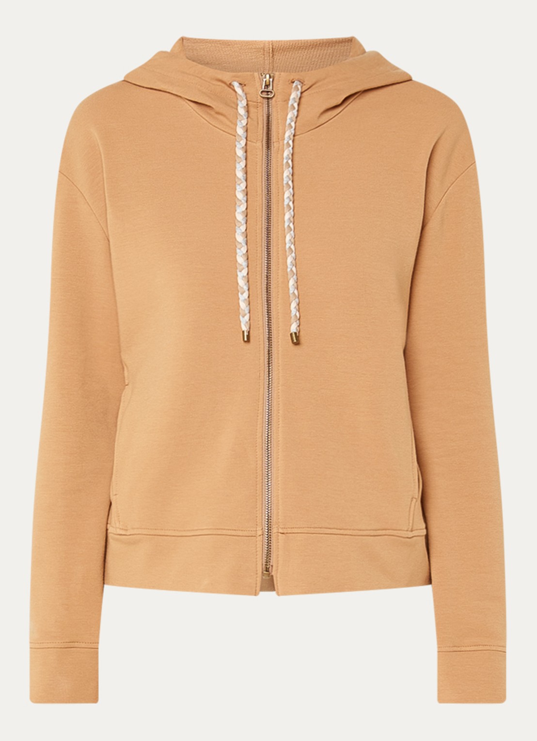 Pennyblack Sweatvest met capuchon - voorkant 2 camel
