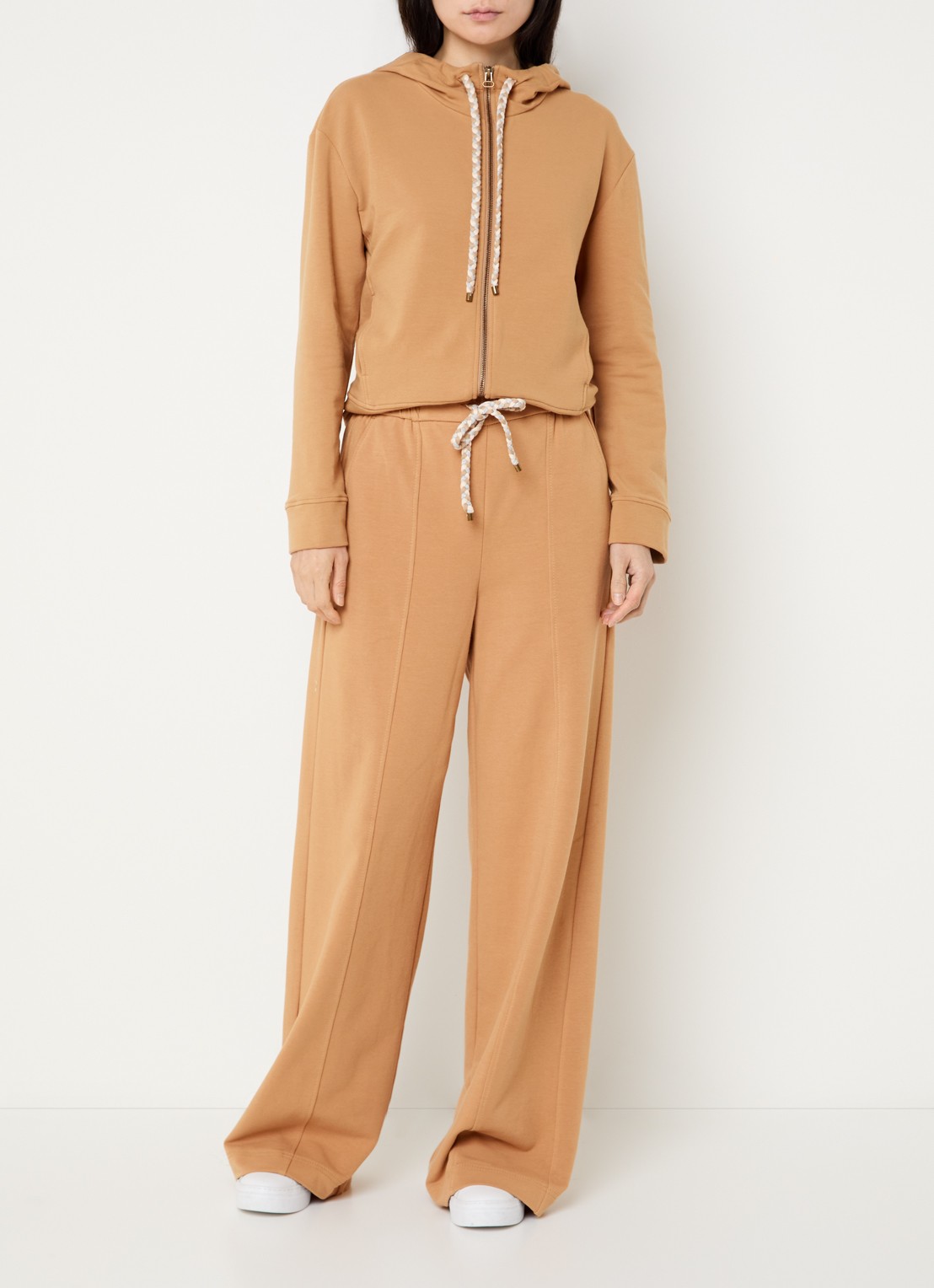 Pennyblack Sweatvest met capuchon - voorkant 3 camel