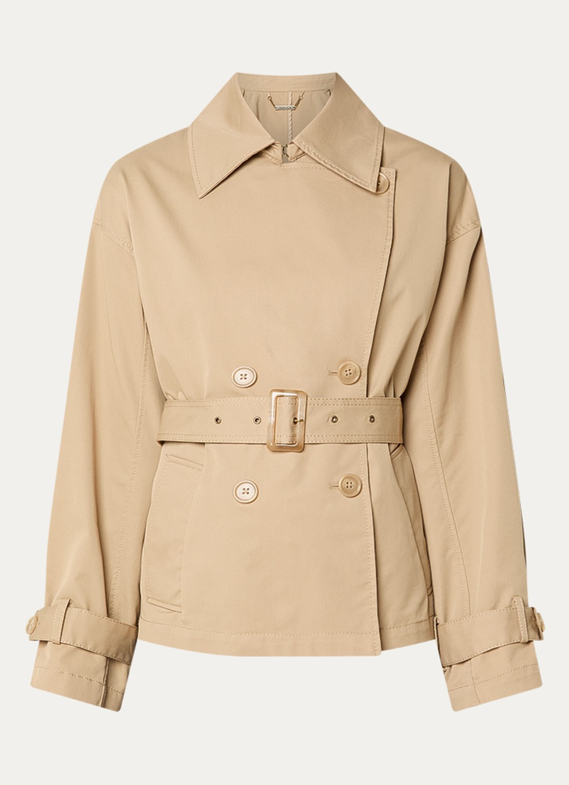 Pennyblack Talco double-breasted trenchcoat met ceintuur en steekzakken - voorkant 3 beige