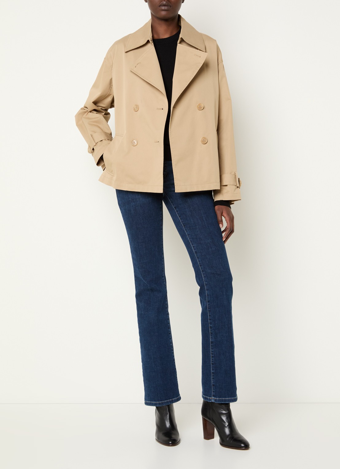 Pennyblack Talco double-breasted trenchcoat met ceintuur en steekzakken - voorkant 4 beige