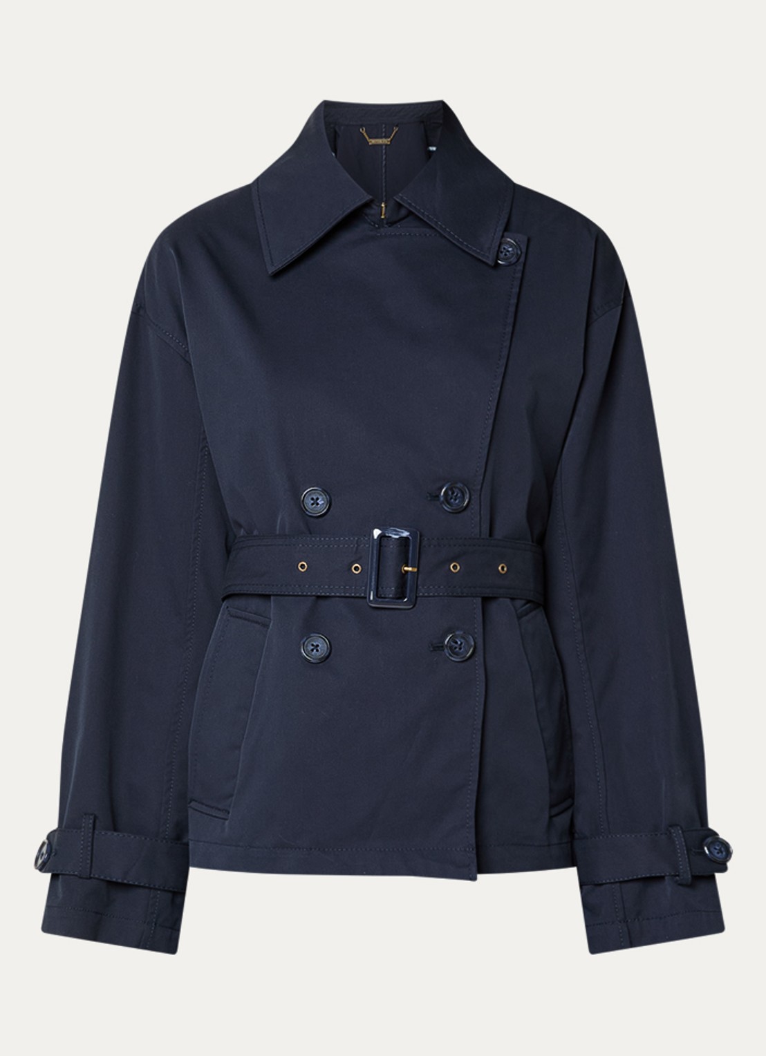 Pennyblack Talco double-breasted trenchcoat met ceintuur en steekzakken - voorkant 2 donkerblauw