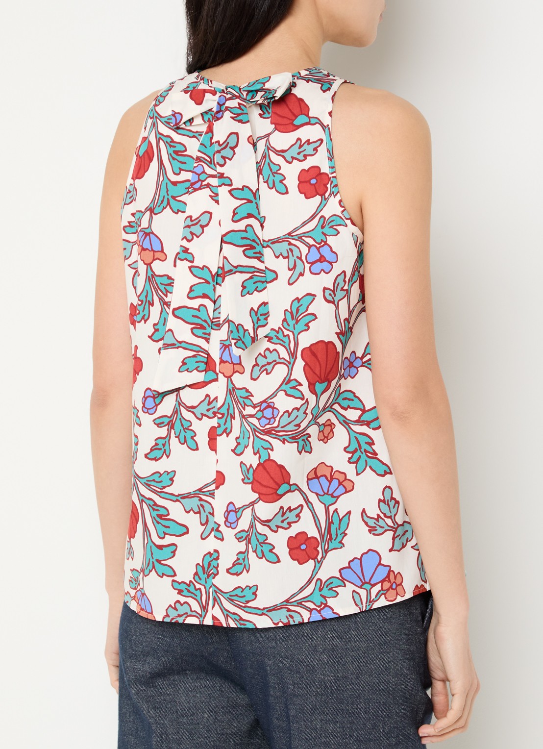 Pennyblack Top met bloemenprint - achterkant 4 steenrood