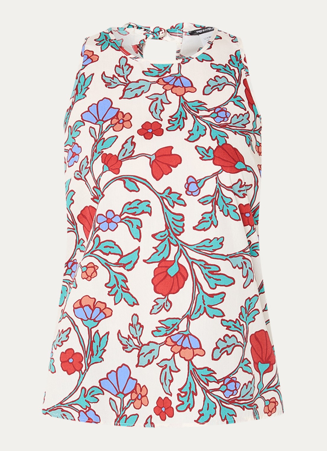 Pennyblack Top met bloemenprint - voorkant steenrood