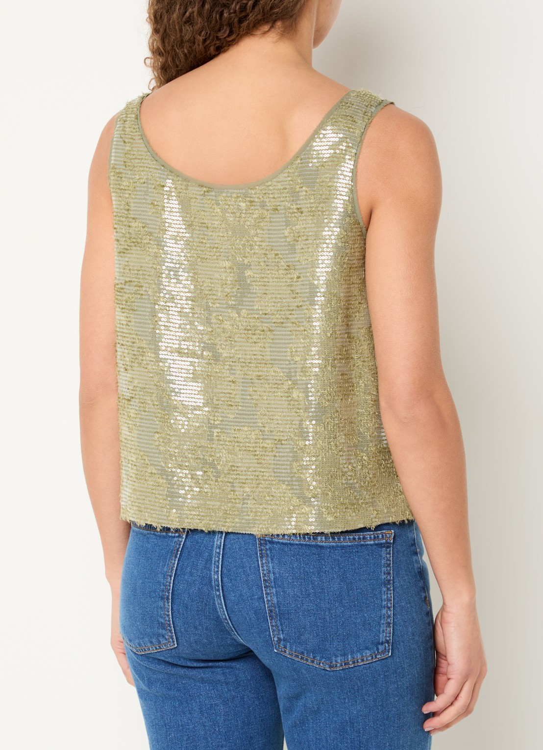 Pennyblack Top met pailletten - achterkant lichtgroen