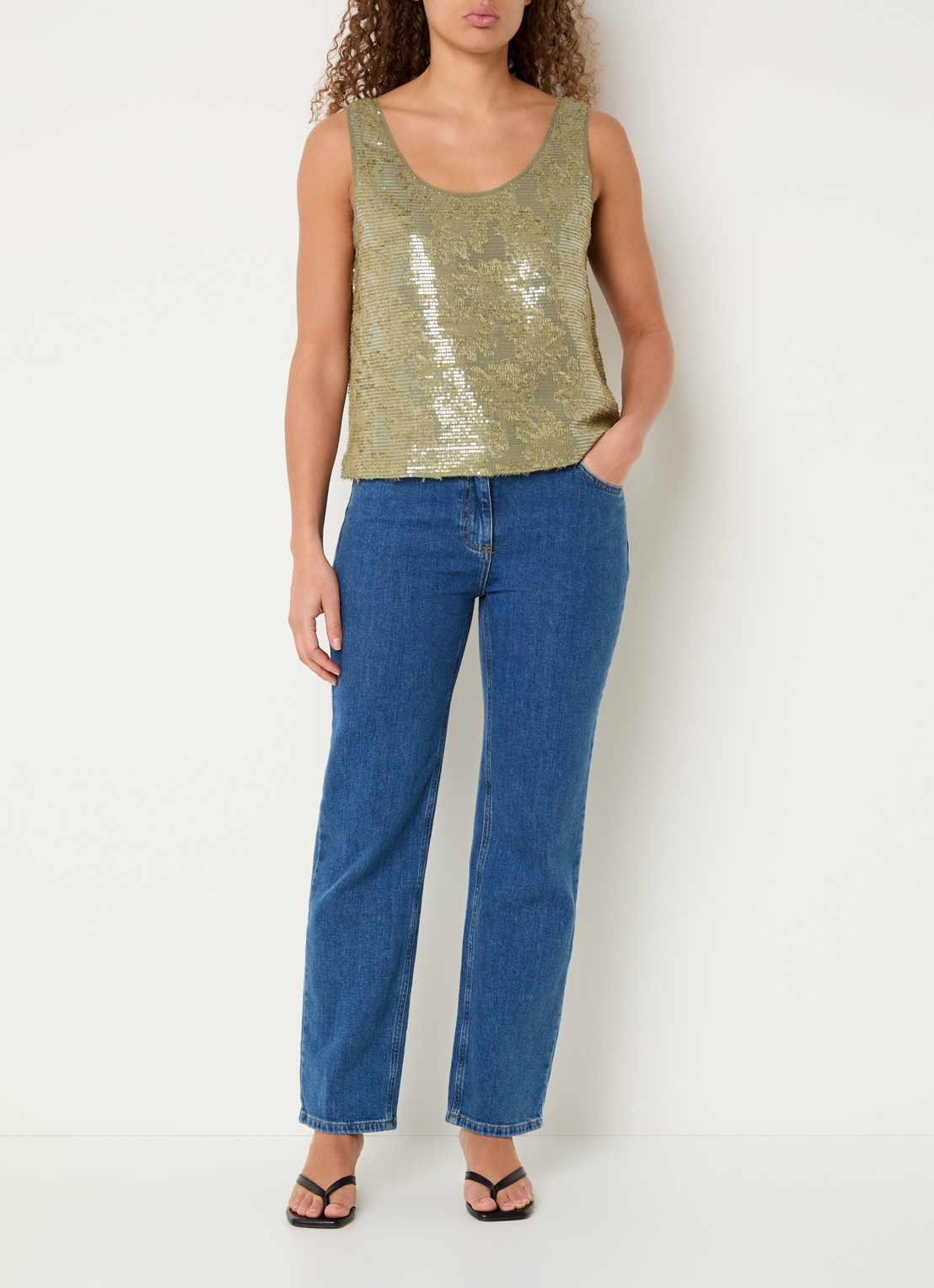 Pennyblack Top met pailletten - voorkant 3 lichtgroen