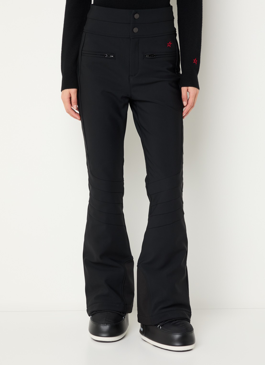 Perfect Moment Aurora high waist flared fit skibroek met ritszakken - detail 3 zwart