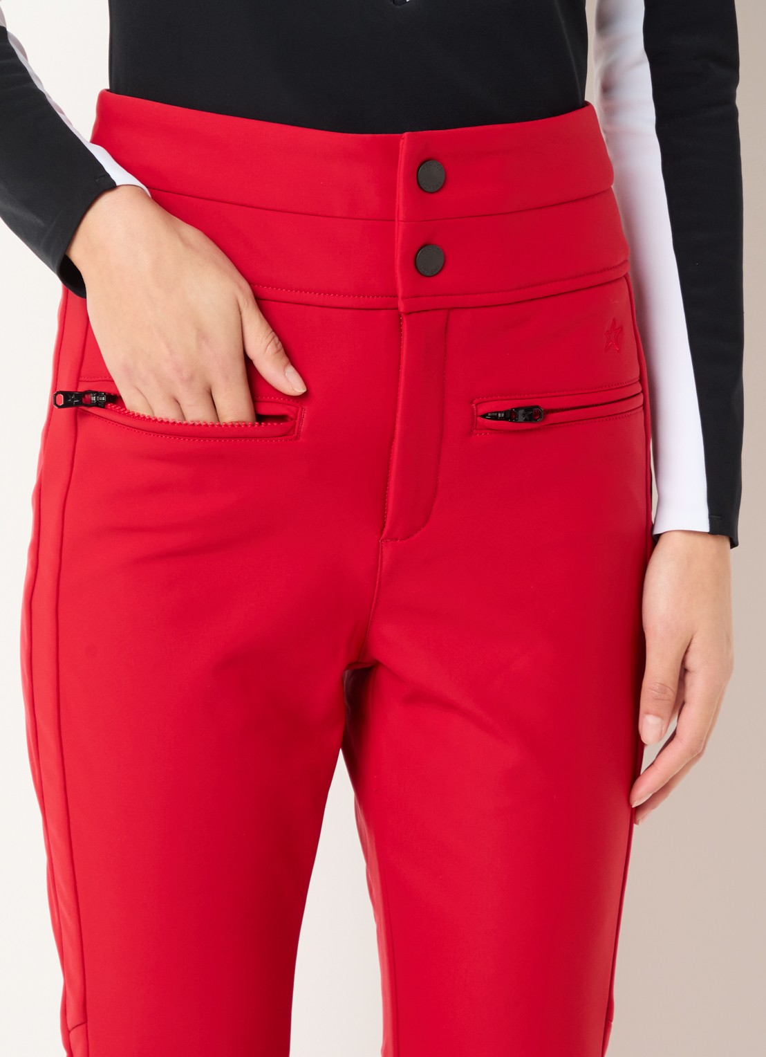 Perfect Moment Aurora high waist flared fit skibroek met ritszakken - detail 7 rood