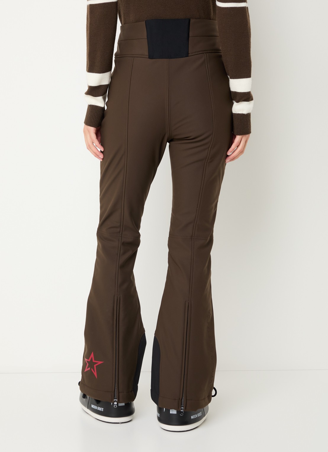 Perfect Moment Aurora high waist flared fit skibroek met ritszakken - achterkant 7 bruin