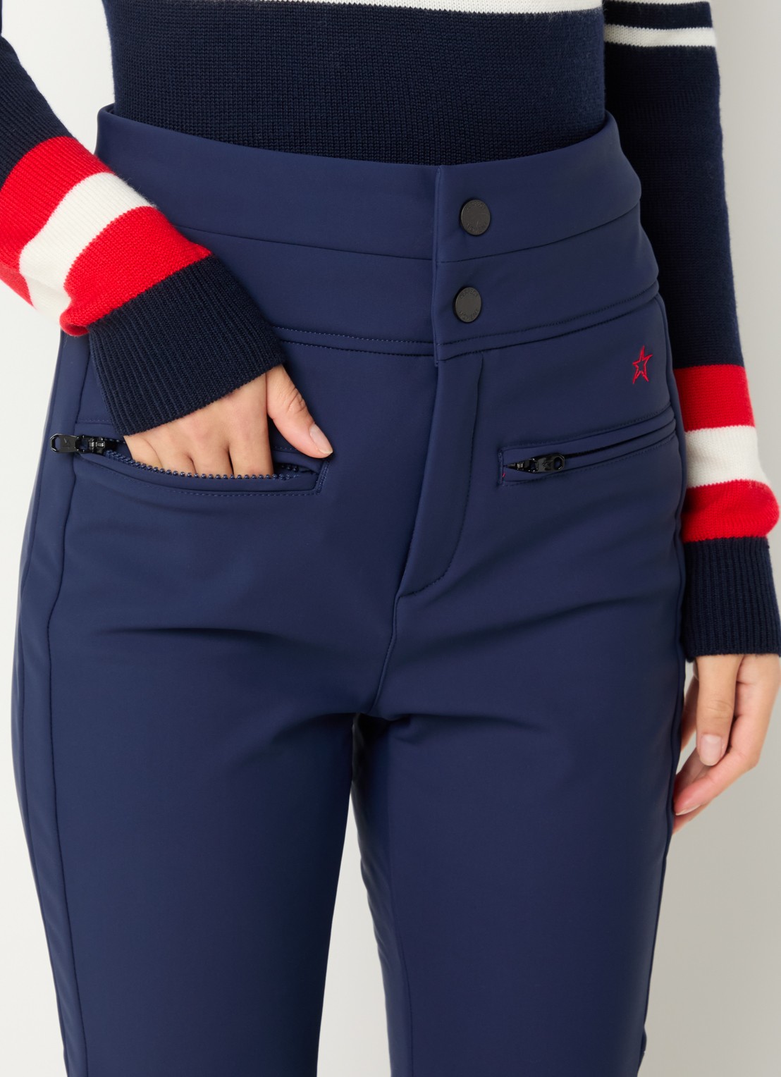 Perfect Moment Aurora high waist flared fit skibroek met ritszakken - detail 7 donkerblauw