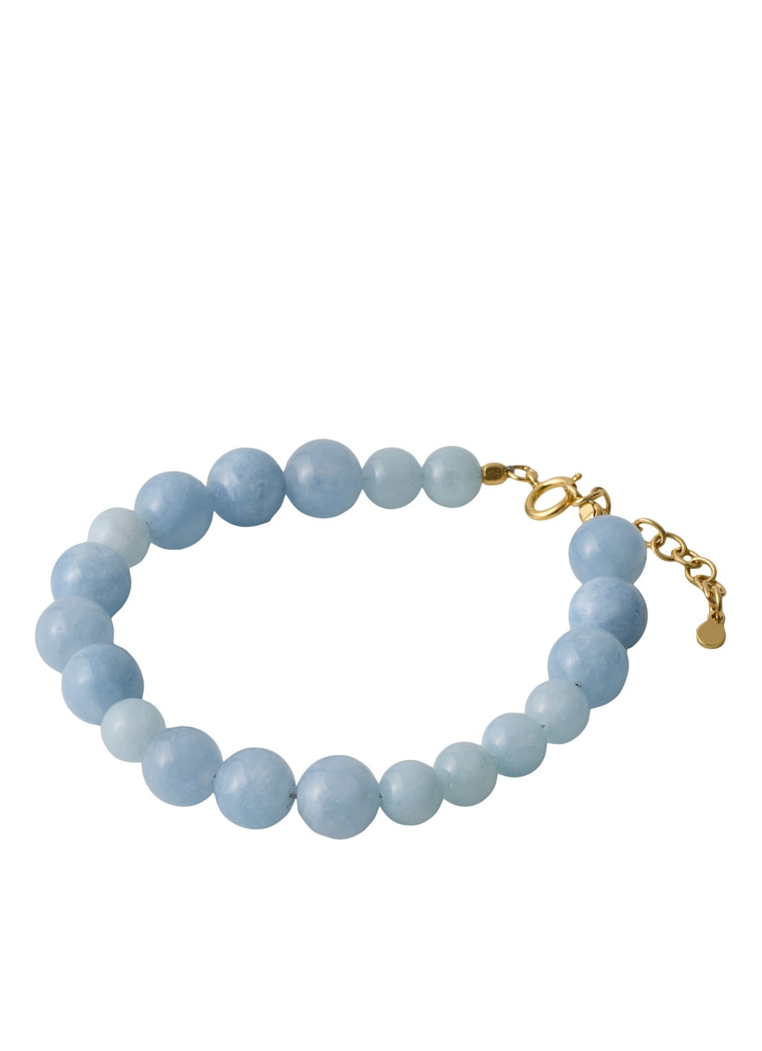 Pernille Corydon Blue sky kralenarmband verguld - detail 3 lichtblauw