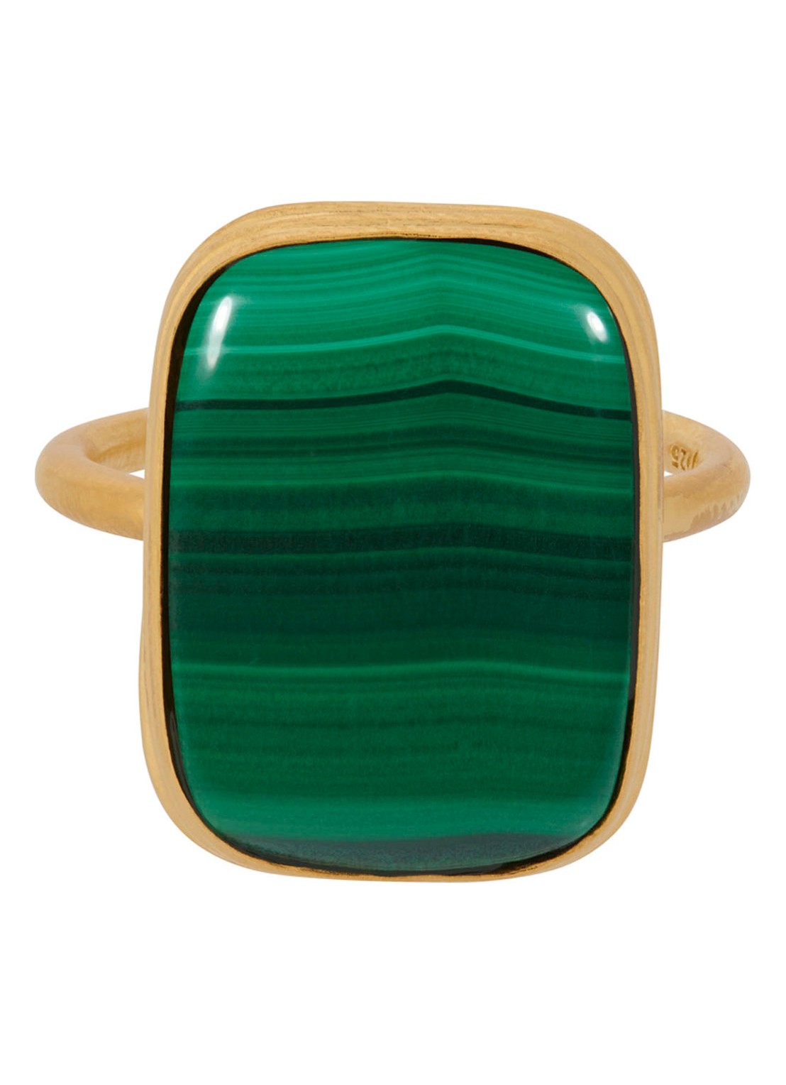 Pernille Corydon Cosmos ring met malachiet - voorkant geelgoud
