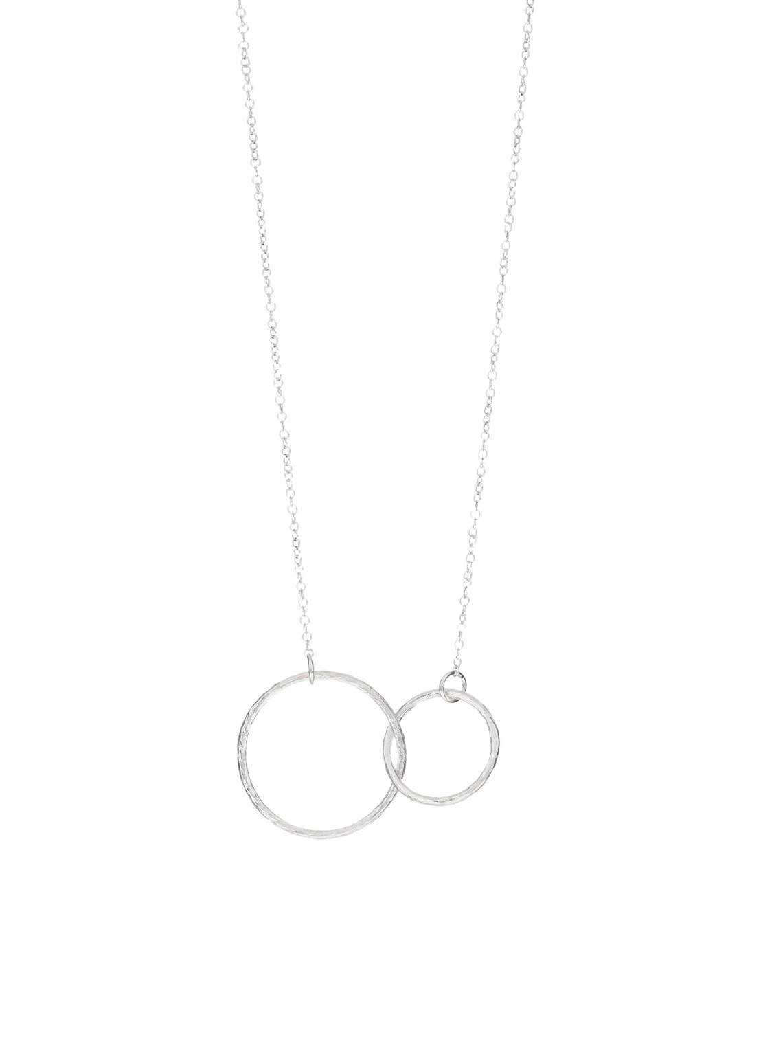 Pernille Corydon Double Plain ketting van zilver - voorkant zilver