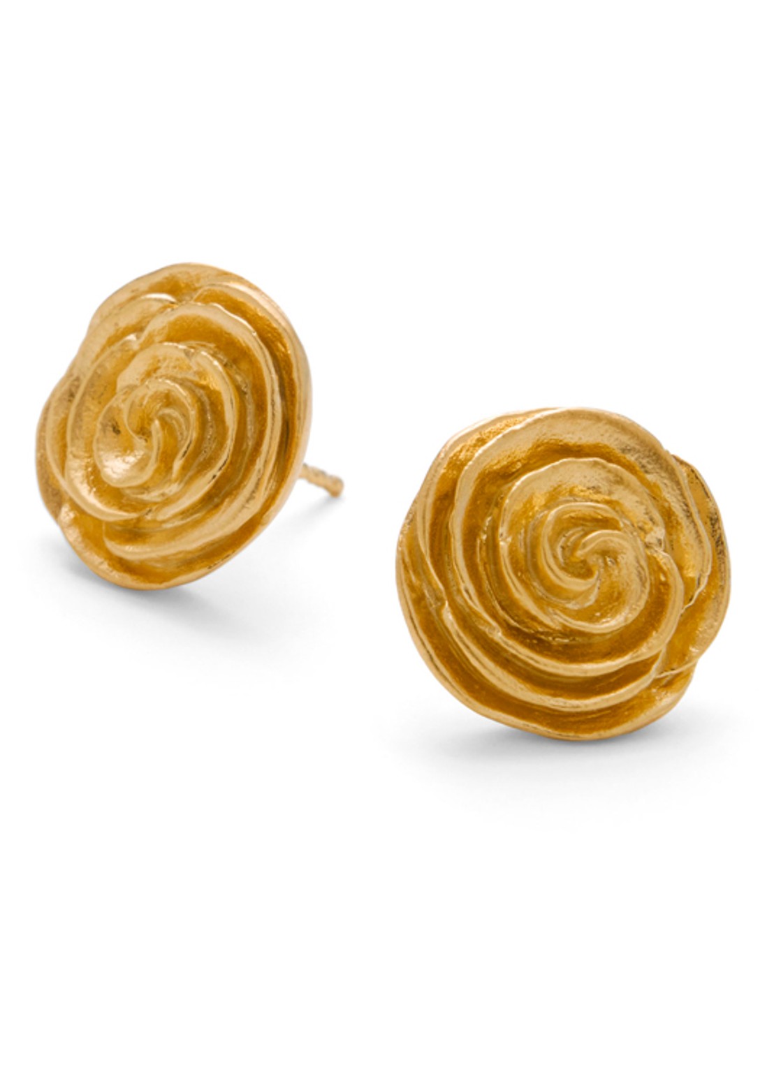 Pernille Corydon Large Rose oorstekers verguld  - voorkant goud