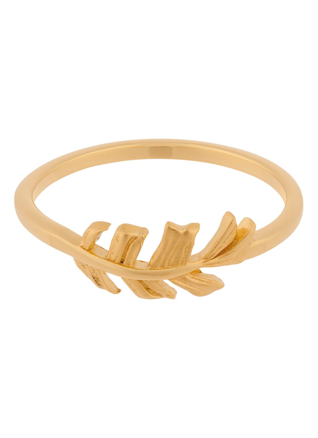 Pernille Corydon Leaf ring verguld - voorkant goud