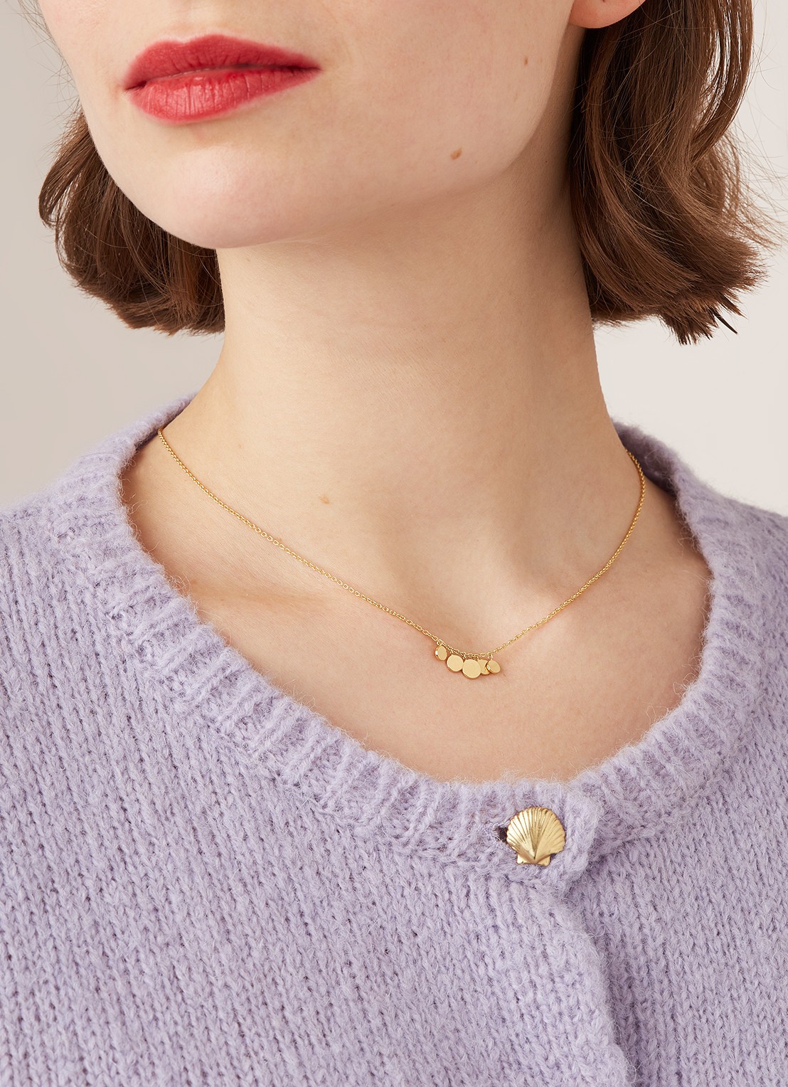Pernille Corydon Mini Coin ketting verguld - voorkant 2 goud
