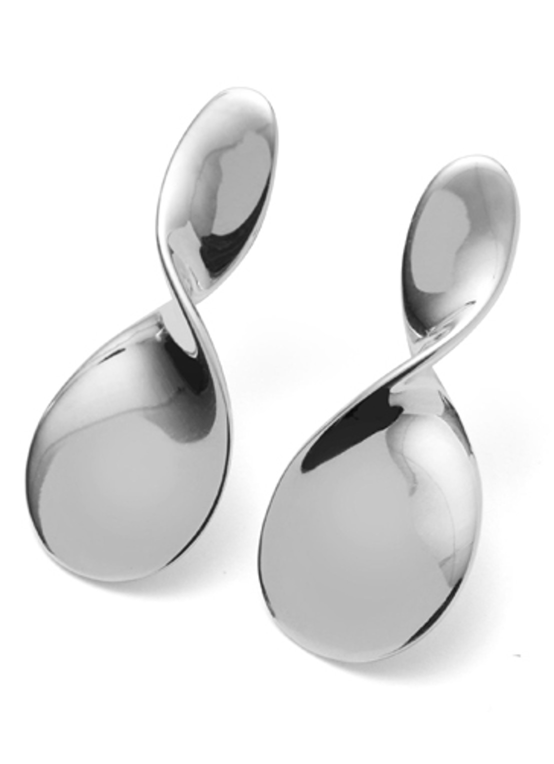 Pernille Corydon Small La Pausa oorstekers  - voorkant zilver
