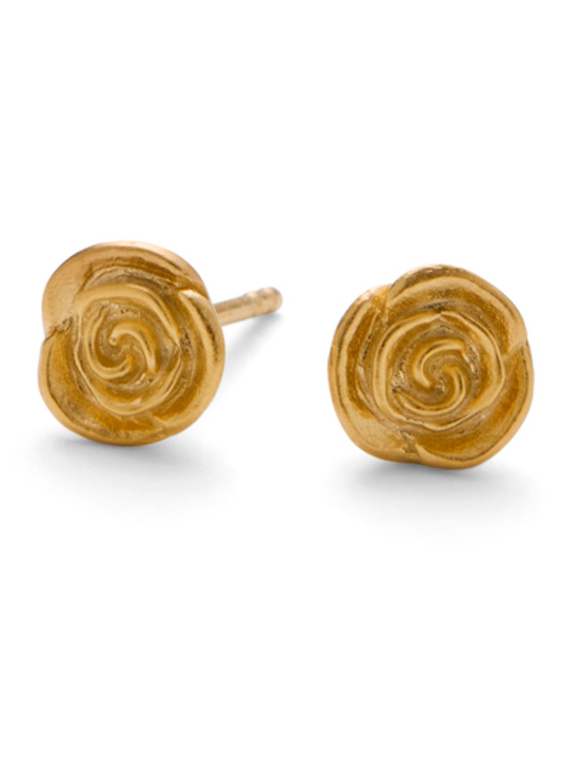 Pernille Corydon Small Rose oorknopjes verguld - voorkant goud