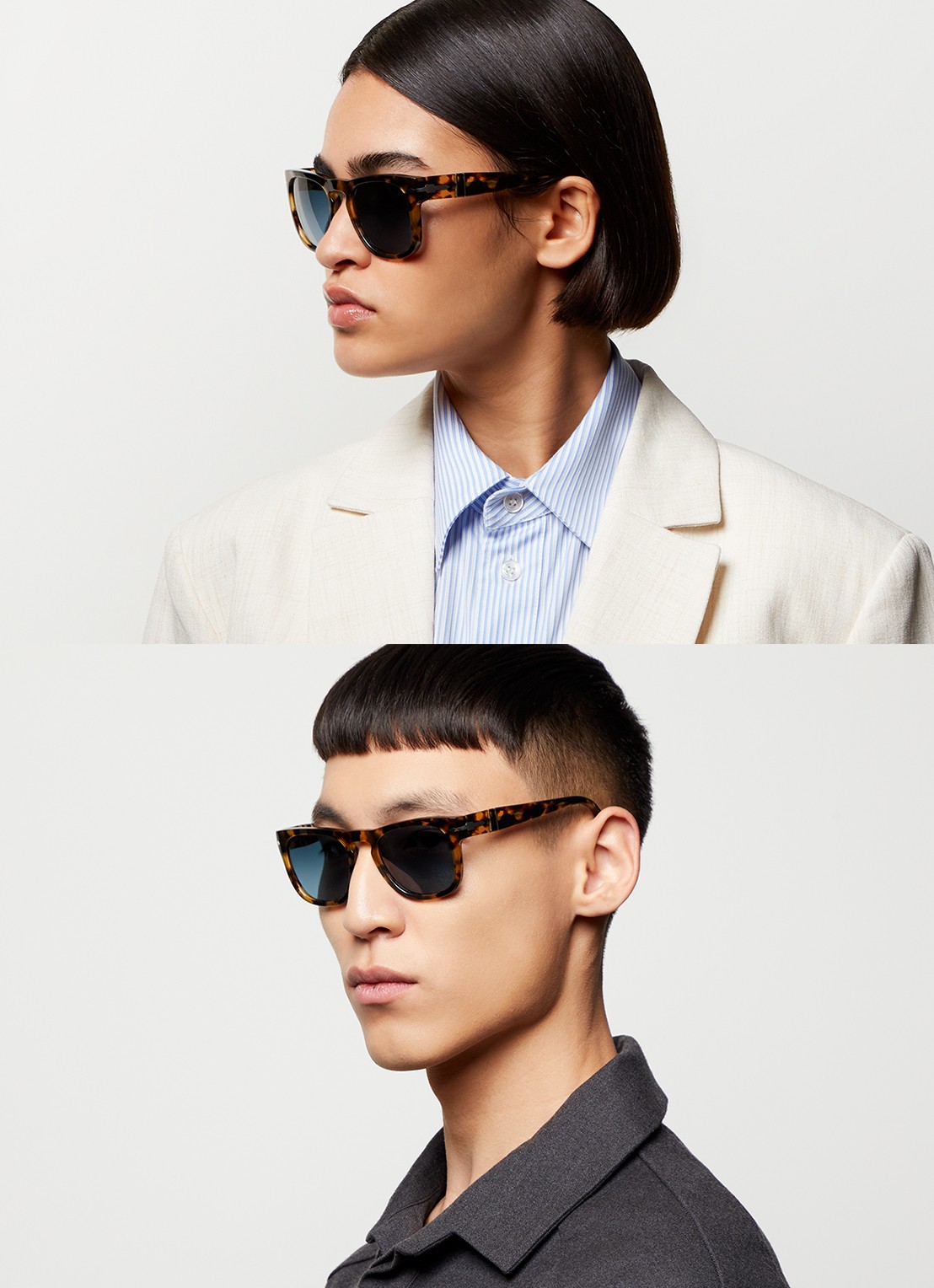 Persol Elio zonnebril gepolariseerd PO3333S - voorkant 2 donkerbruin