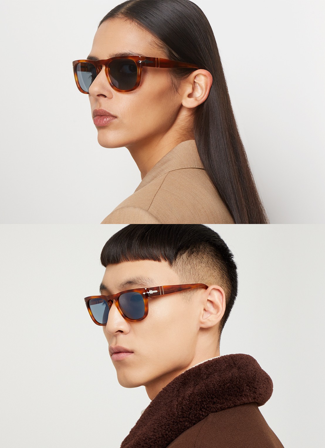 Persol Elio zonnebril PO3333S - voorkant 2 bruin