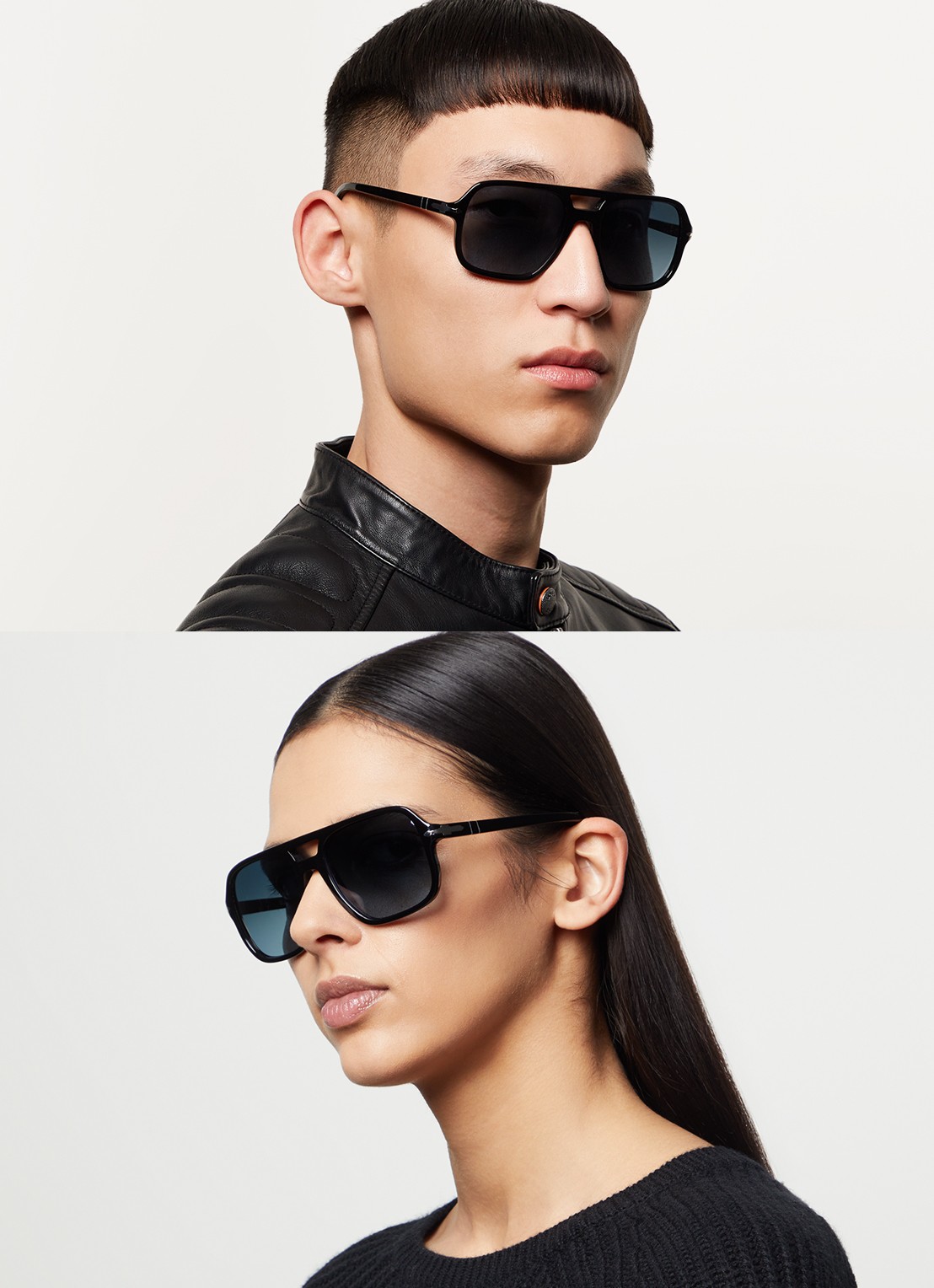 Persol Piloten zonnebril gepolariseerd PO3328S - voorkant 5 zwart