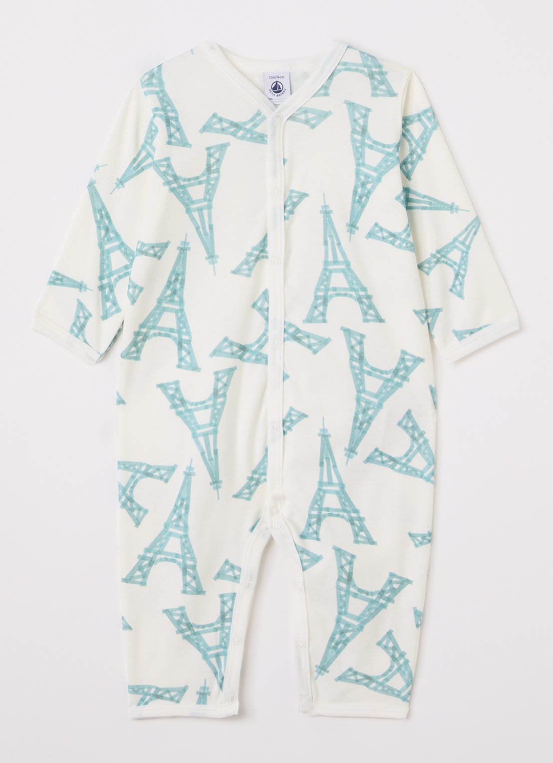 Petit Bateau Babypak met print - voorkant gebroken wit