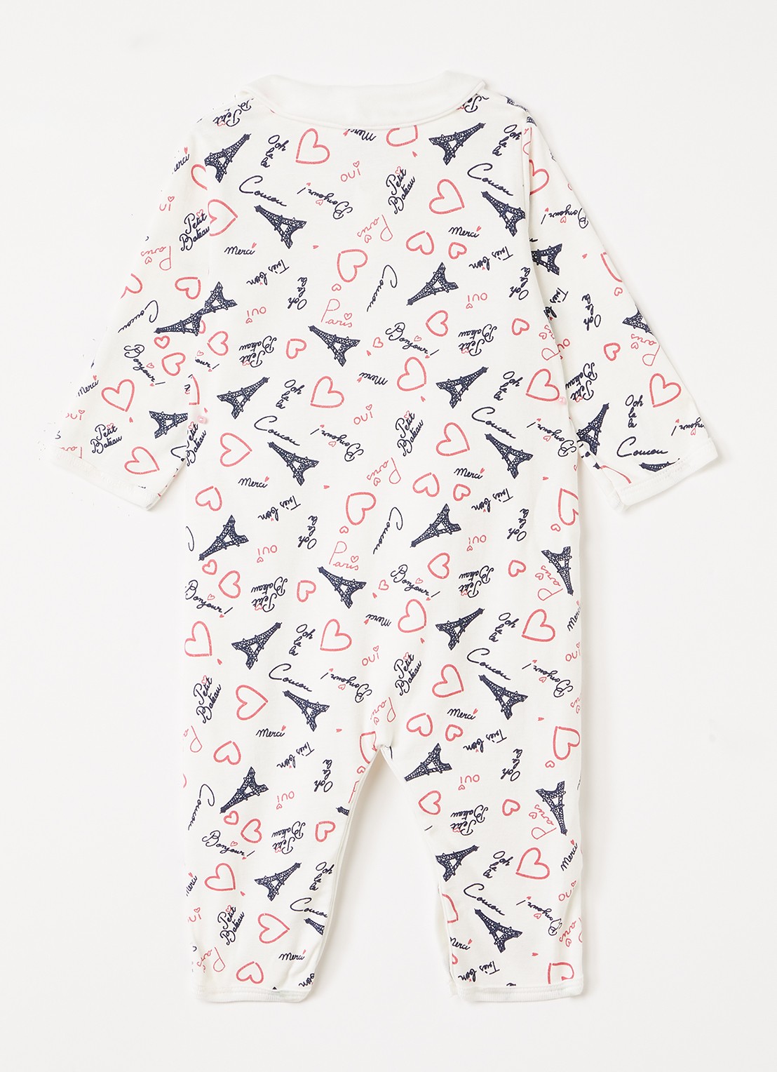 Petit Bateau Babypak met print - voorkant 2 gebroken wit